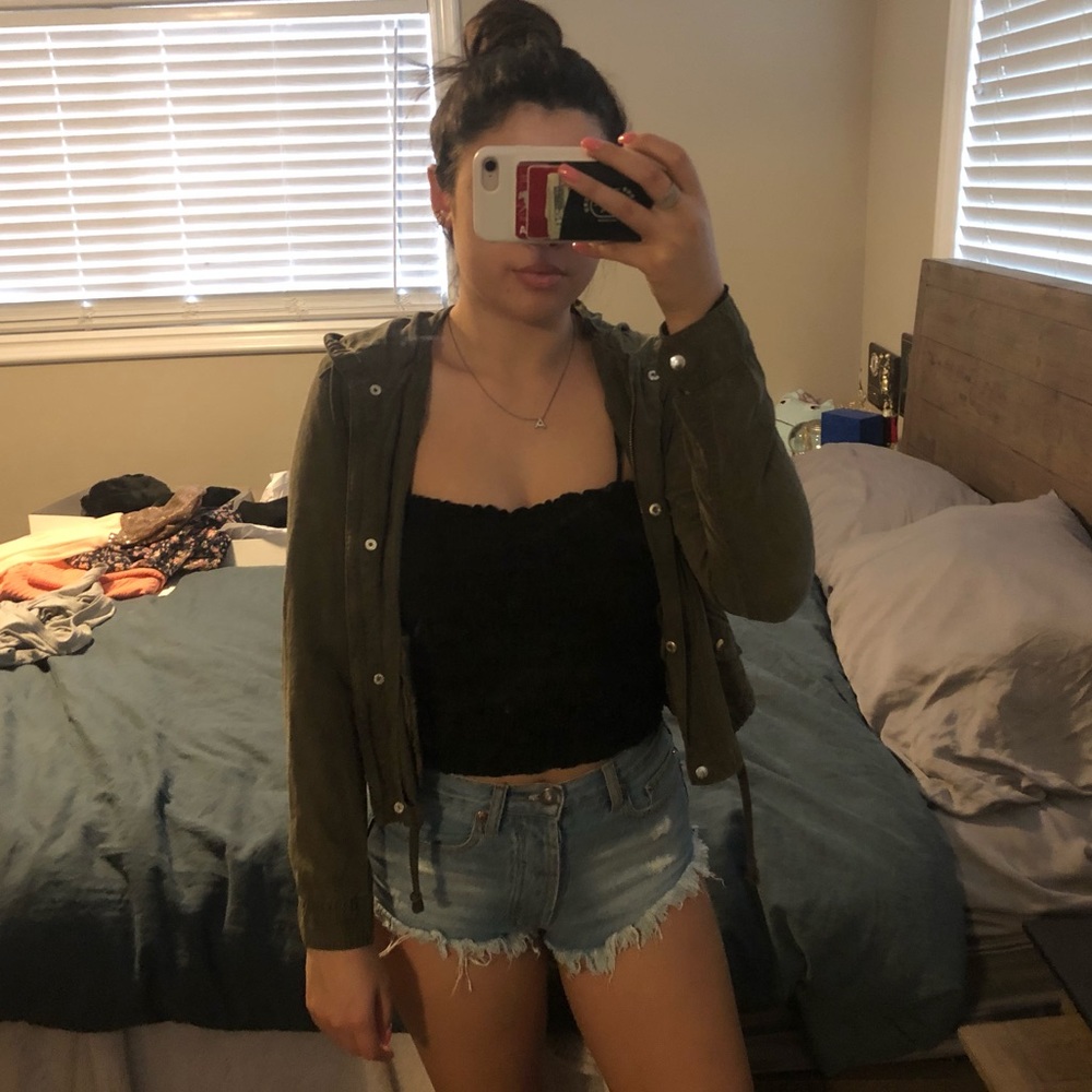 Tilly’s army green hooded jacket
